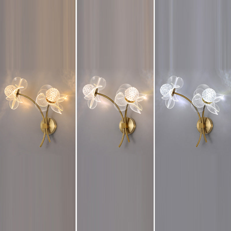 Flower Curved Acrylic Iron Wall Lamp