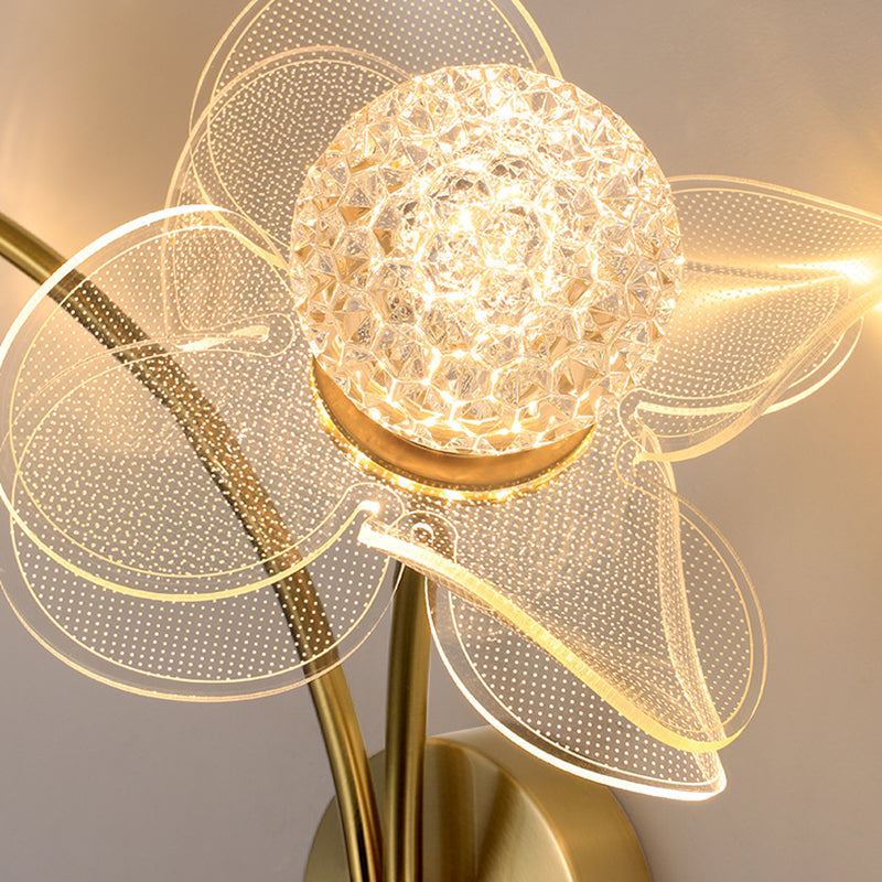 Flower Curved Acrylic Iron Wall Lamp