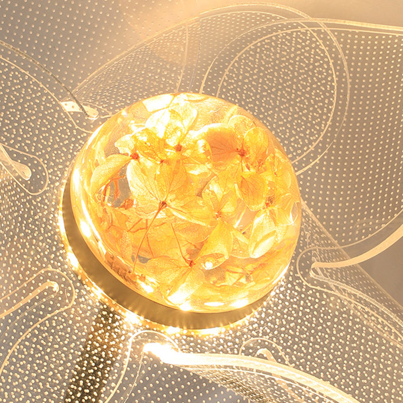 Flower Curved Acrylic Iron Wall Lamp