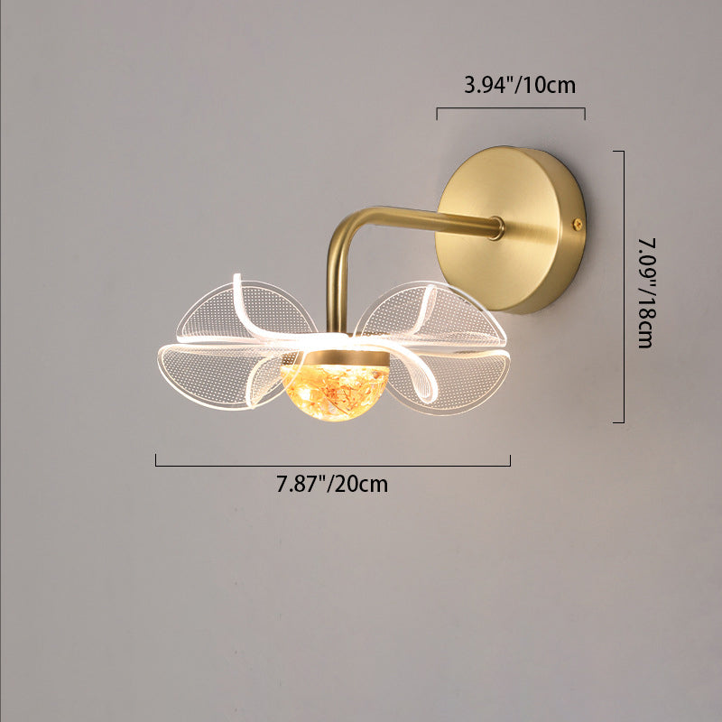 Flower Curved Acrylic Iron Wall Lamp
