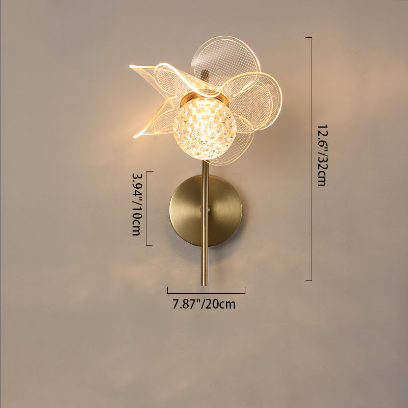Flower Curved Acrylic Iron Wall Lamp
