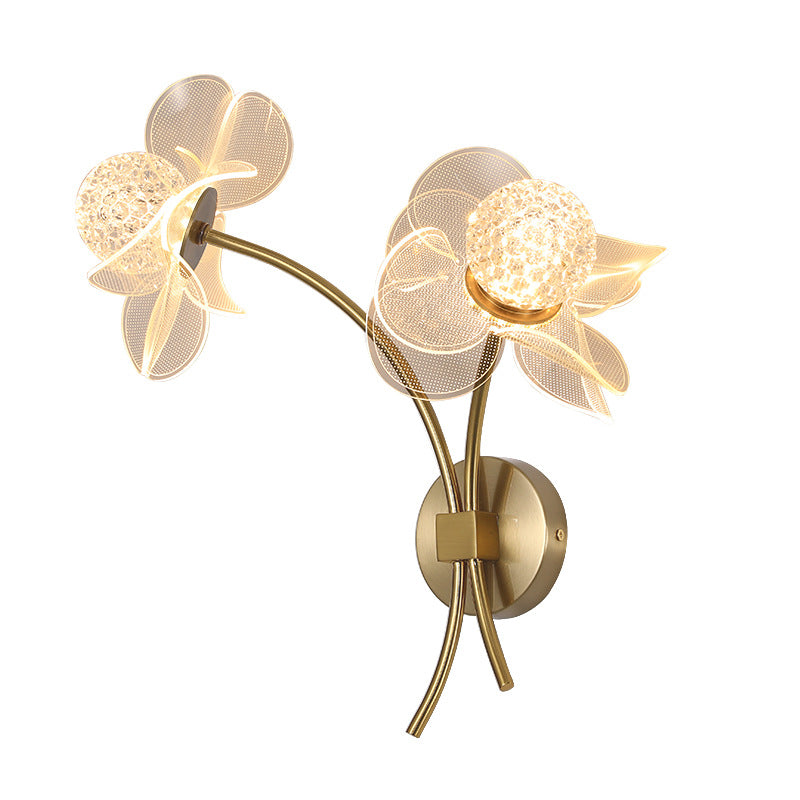 Flower Curved Acrylic Iron Wall Lamp