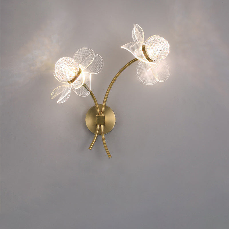 Flower Curved Acrylic Iron Wall Lamp