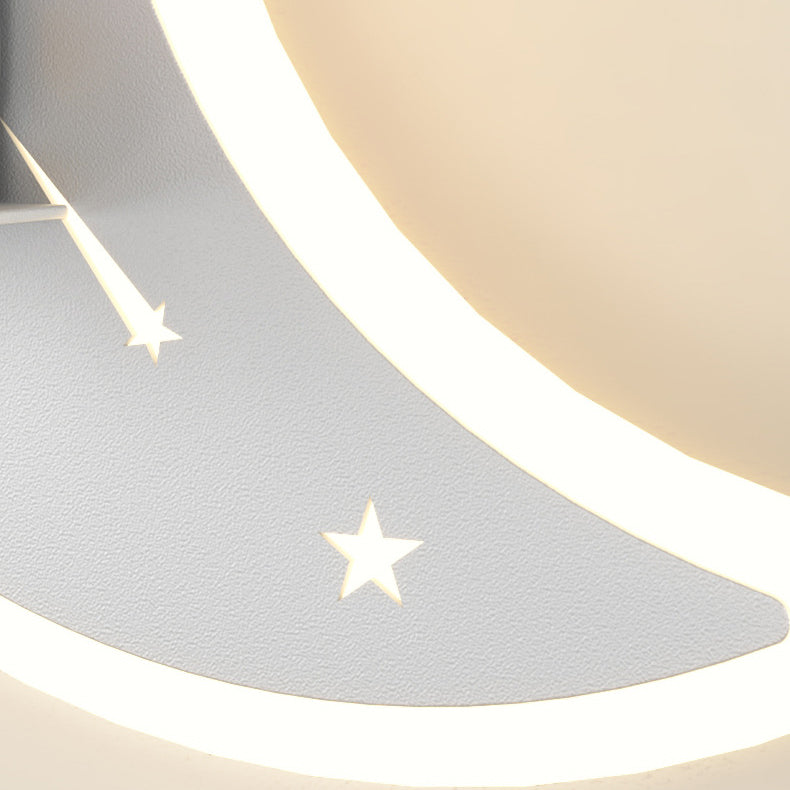 Crescent Moon Astronaut Star Wall Lamp