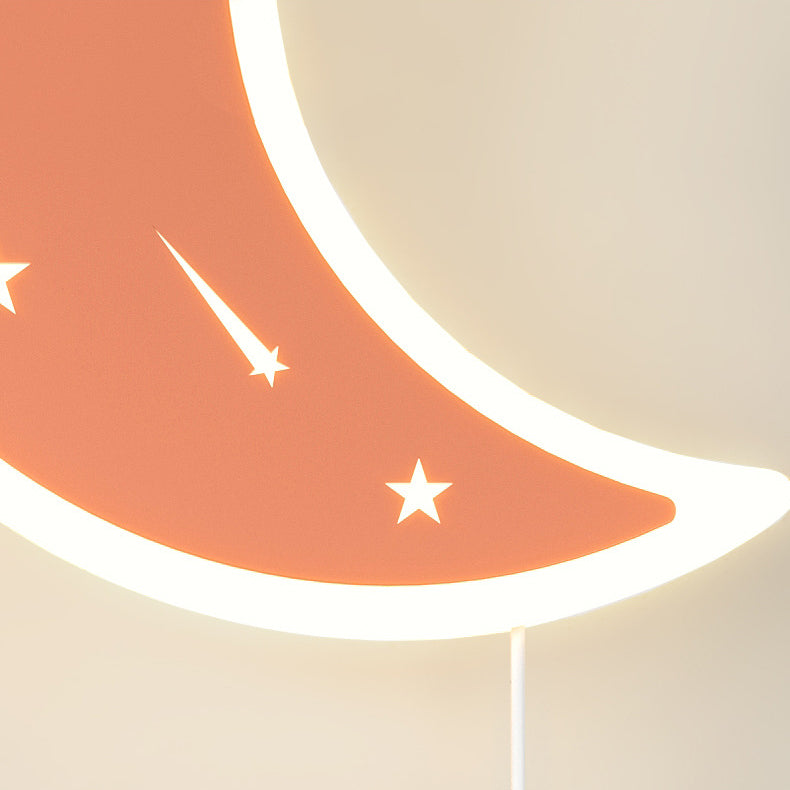 Crescent Moon Astronaut Star Wall Lamp