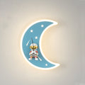 Crescent Moon Astronaut Star Wall Lamp