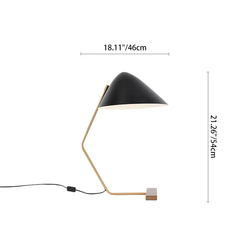 Conical Rectangle Curved Iron Table Lamp