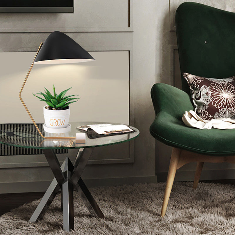 Conical Rectangle Curved Iron Table Lamp