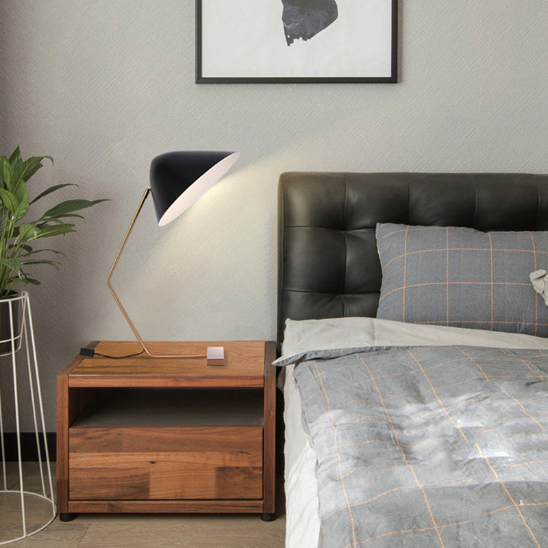 Conical Rectangle Curved Iron Table Lamp