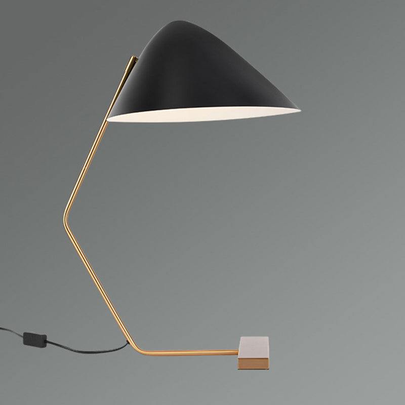 Conical Rectangle Curved Iron Table Lamp