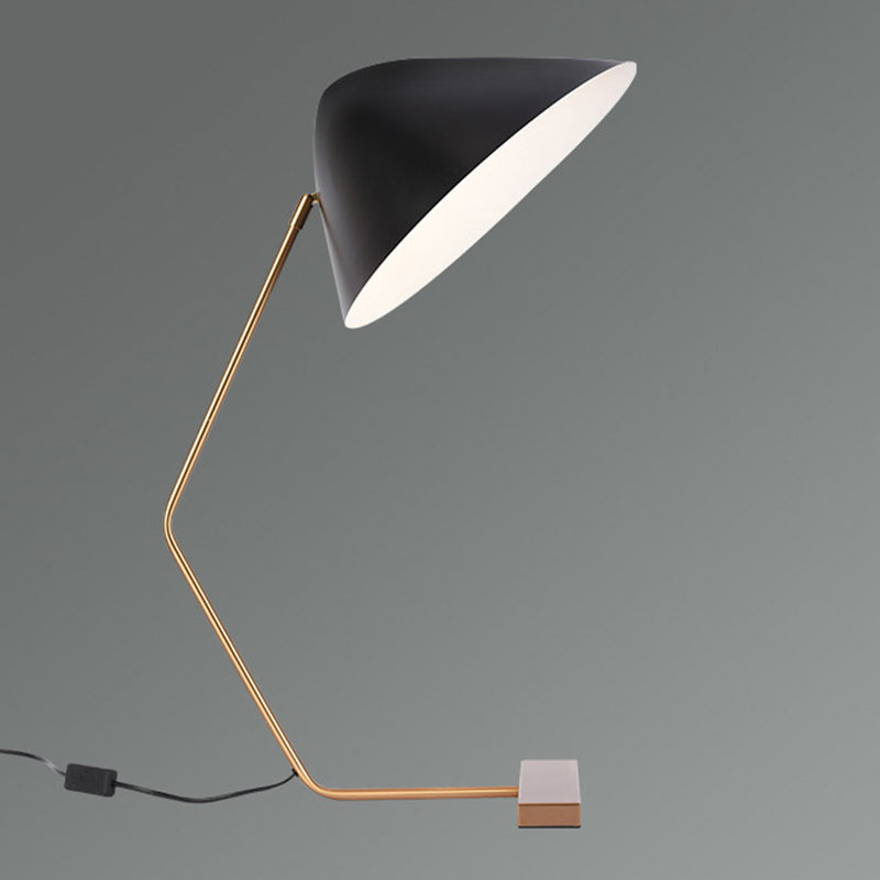Conical Rectangle Curved Iron Table Lamp