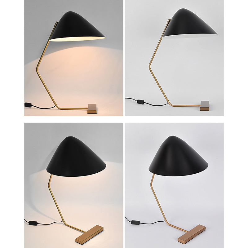 Conical Rectangle Curved Iron Table Lamp
