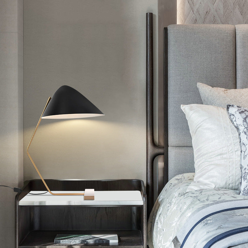 Conical Rectangle Curved Iron Table Lamp