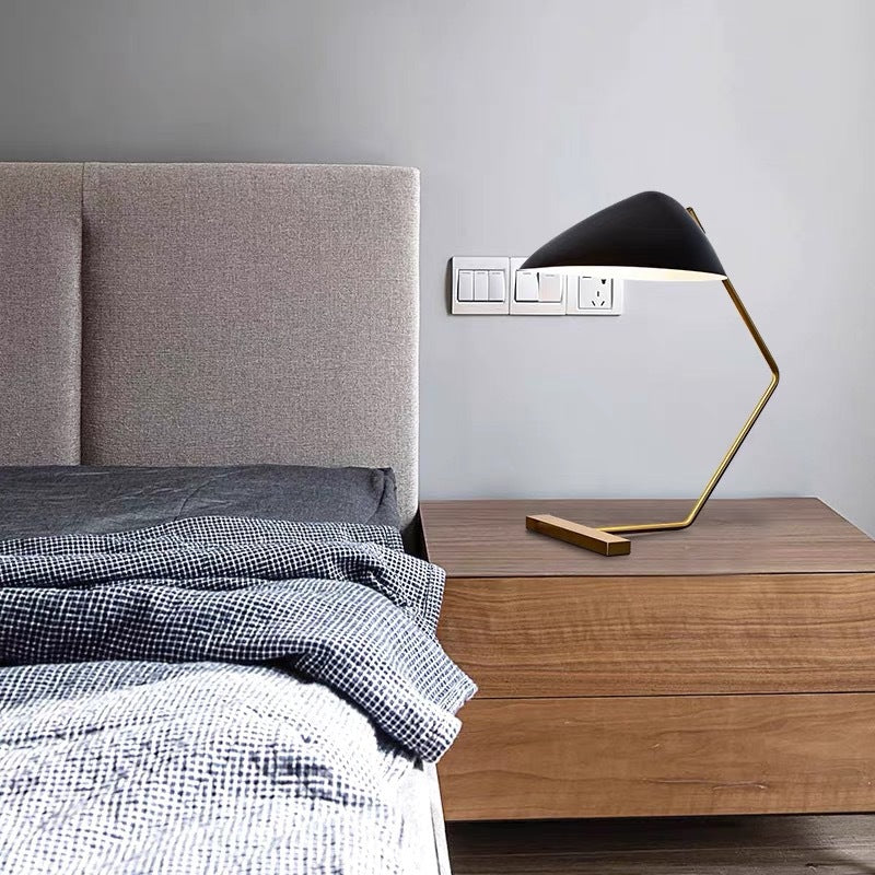 Conical Rectangle Curved Iron Table Lamp