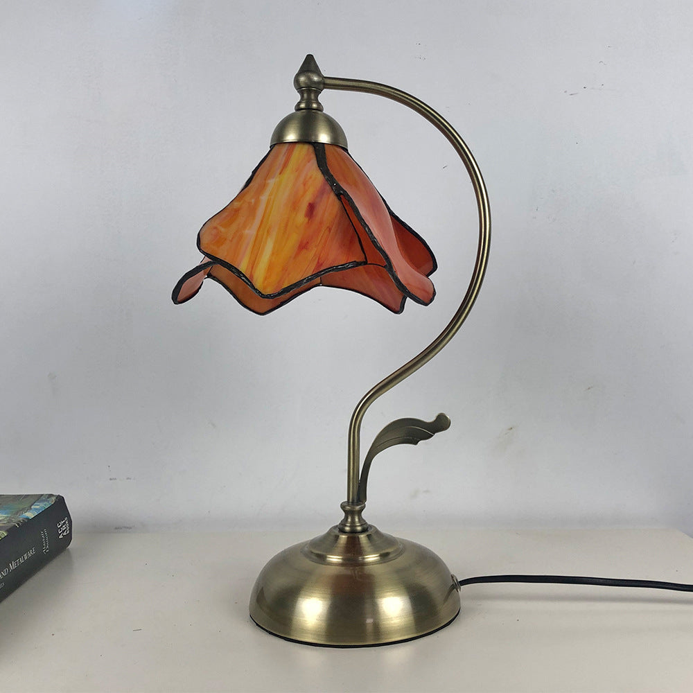 Conical Glass Iron Bedroom Table Lamp