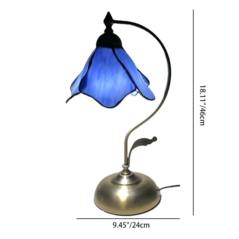 Conical Glass Iron Bedroom Table Lamp