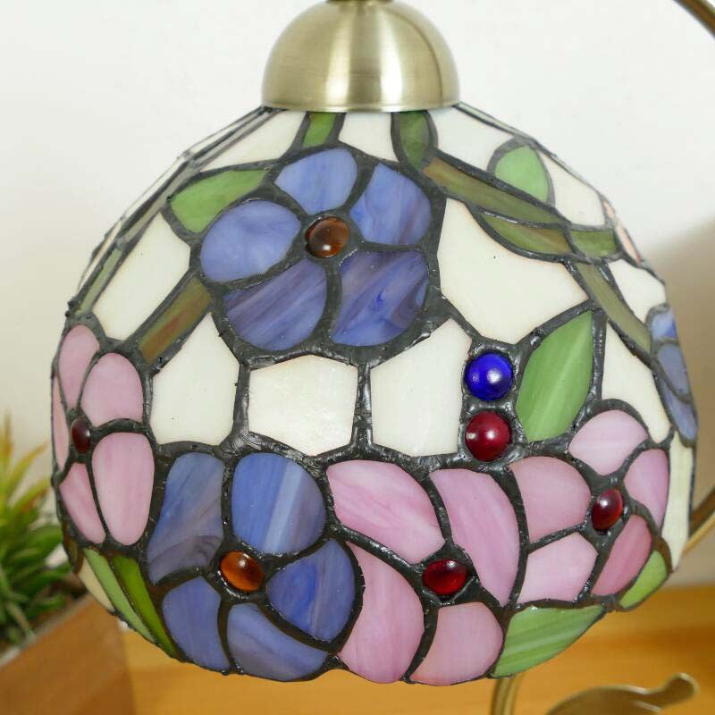 Semicircle Patterned Glass Iron Table Lamp