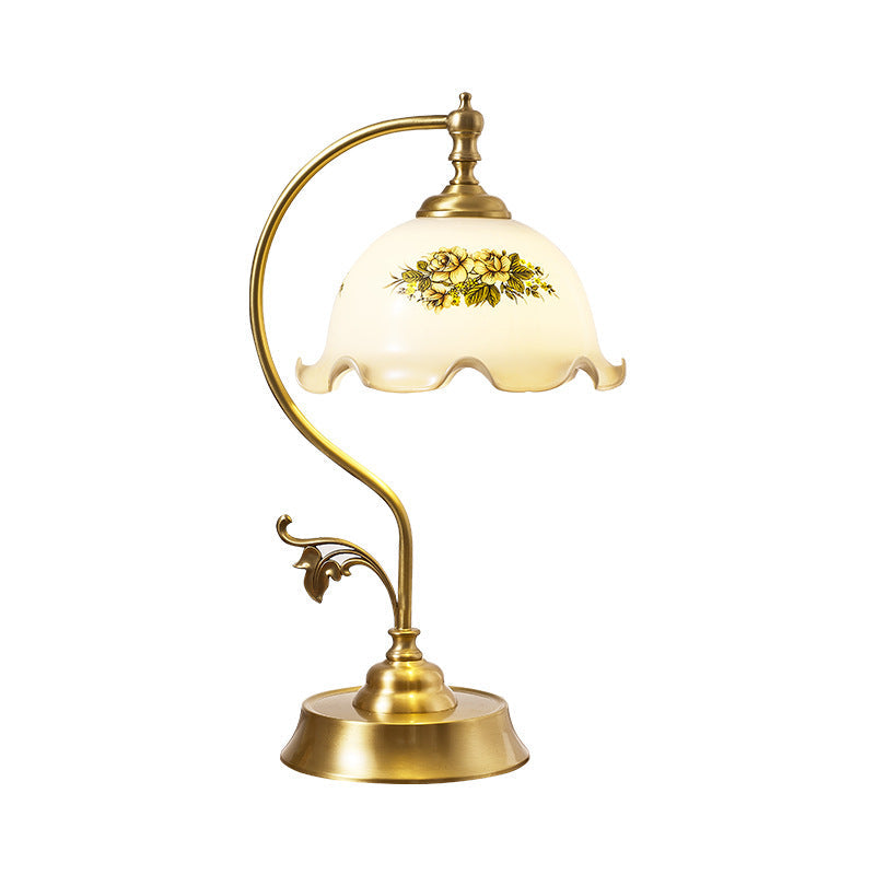 Lotus Curved Round Glass Table Lamp