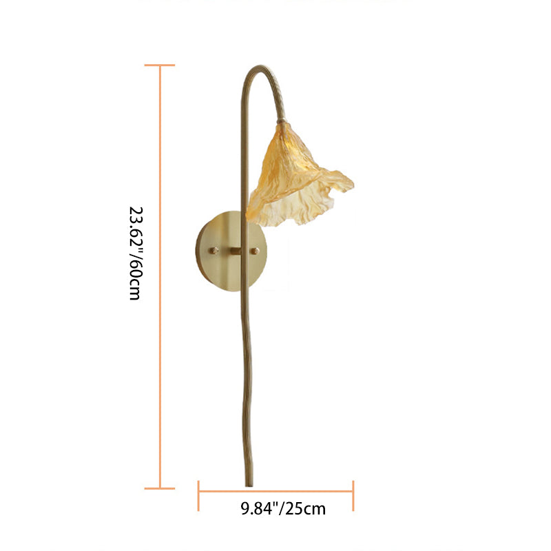 Long Flared Flower Glazed Wall Lamp