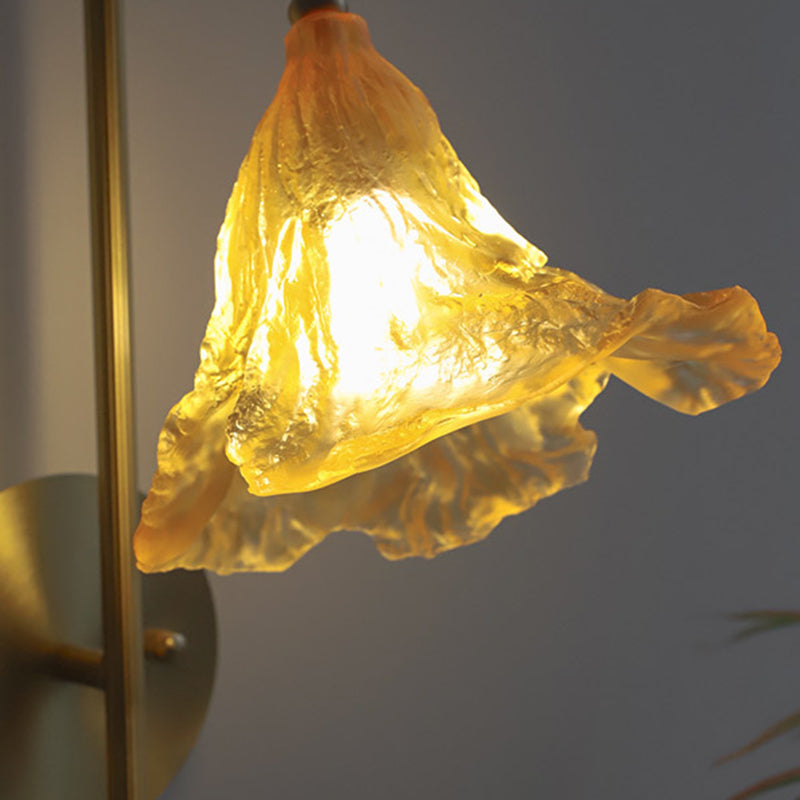 Long Flared Flower Glazed Wall Lamp