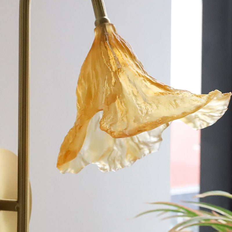 Long Flared Flower Glazed Wall Lamp