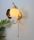 Round Cream Pod Curve Wall Lamp