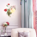 Rose Floral Glass Iron Wall Lamp