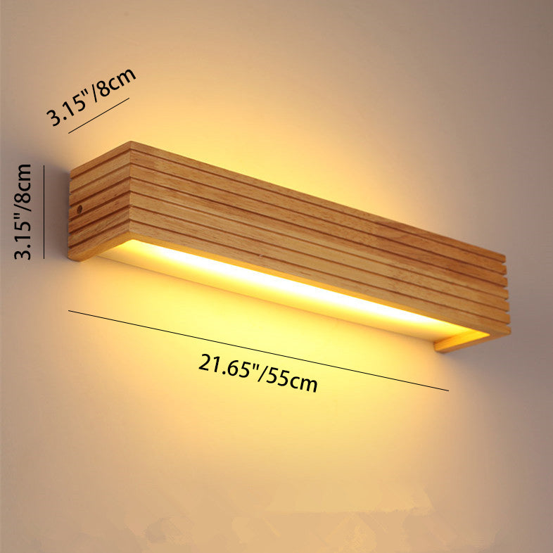 Rectangle Strip Acrylic Wood Wall Lamp