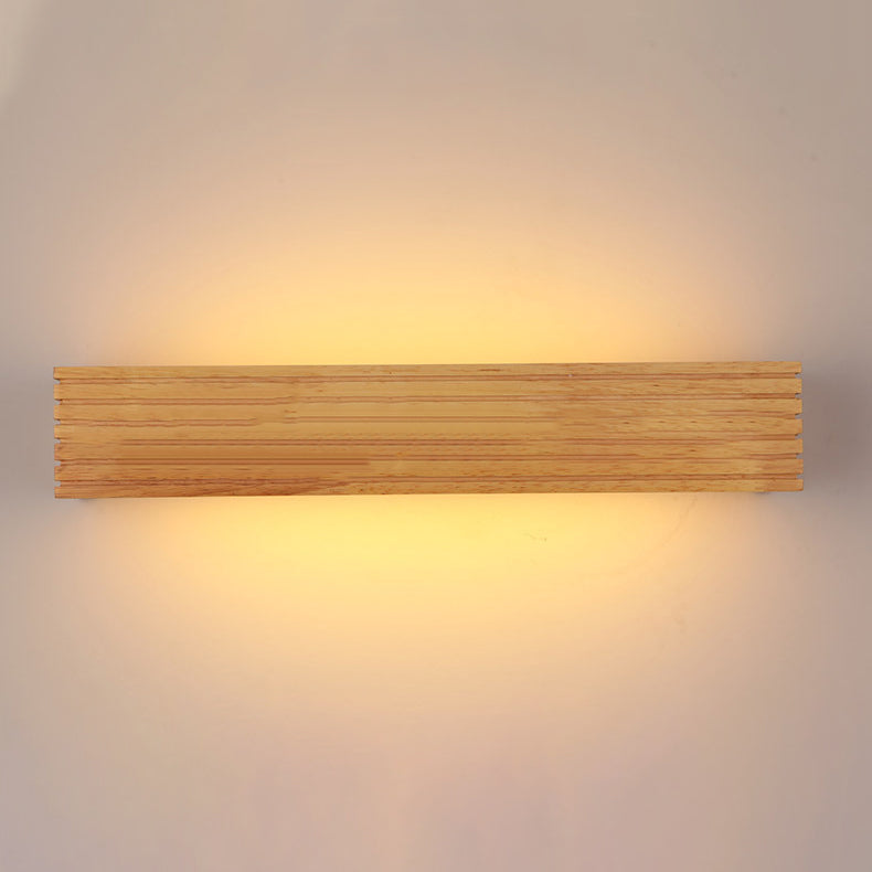 Rectangle Strip Acrylic Wood Wall Lamp