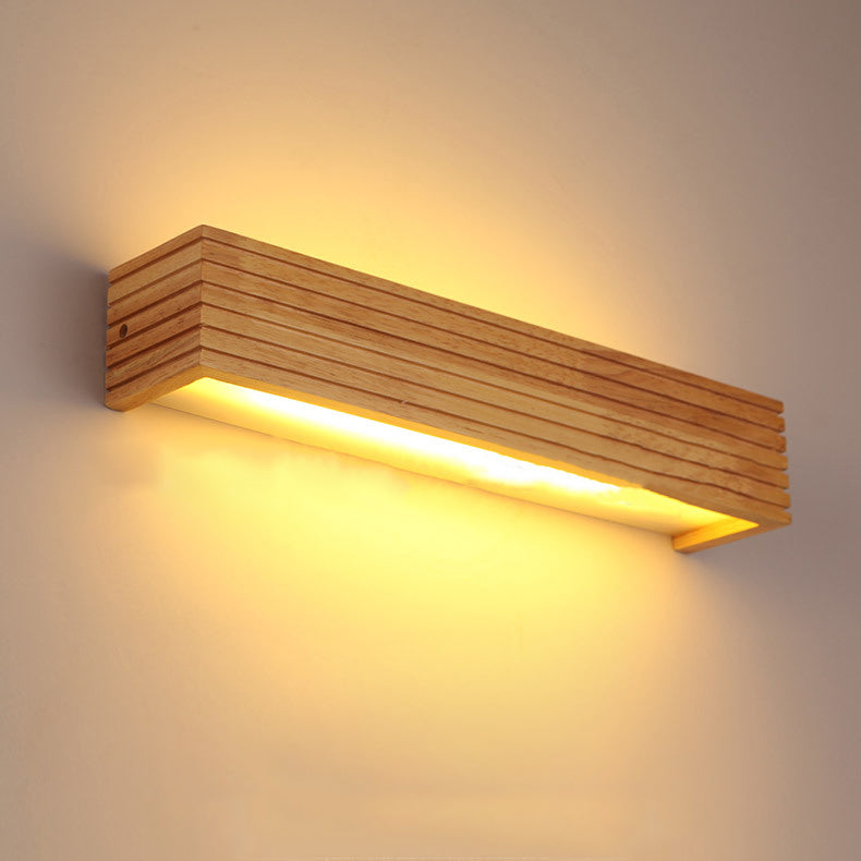 Rectangle Strip Acrylic Wood Wall Lamp