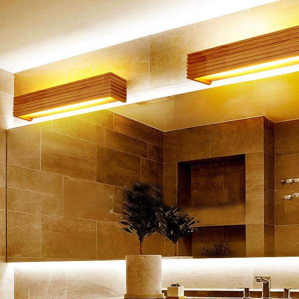 Rectangle Strip Acrylic Wood Wall Lamp