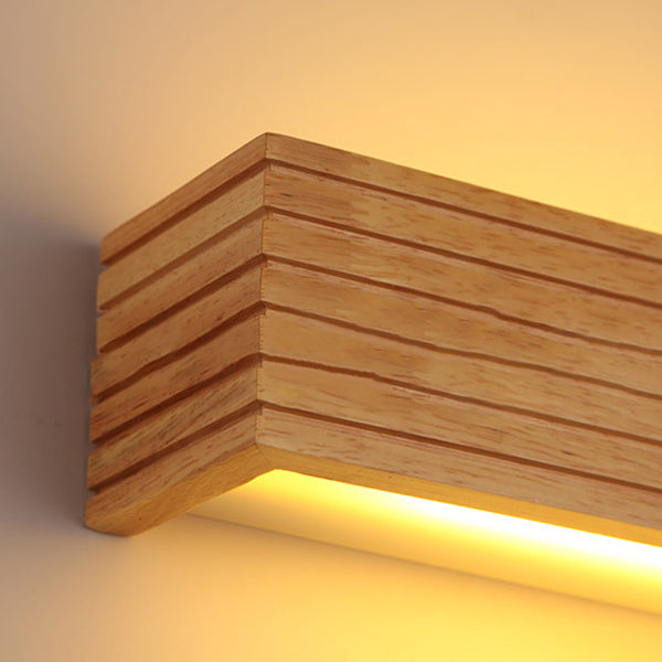 Rectangle Strip Acrylic Wood Wall Lamp