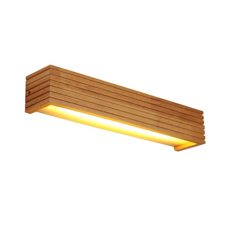 Rectangle Strip Acrylic Wood Wall Lamp