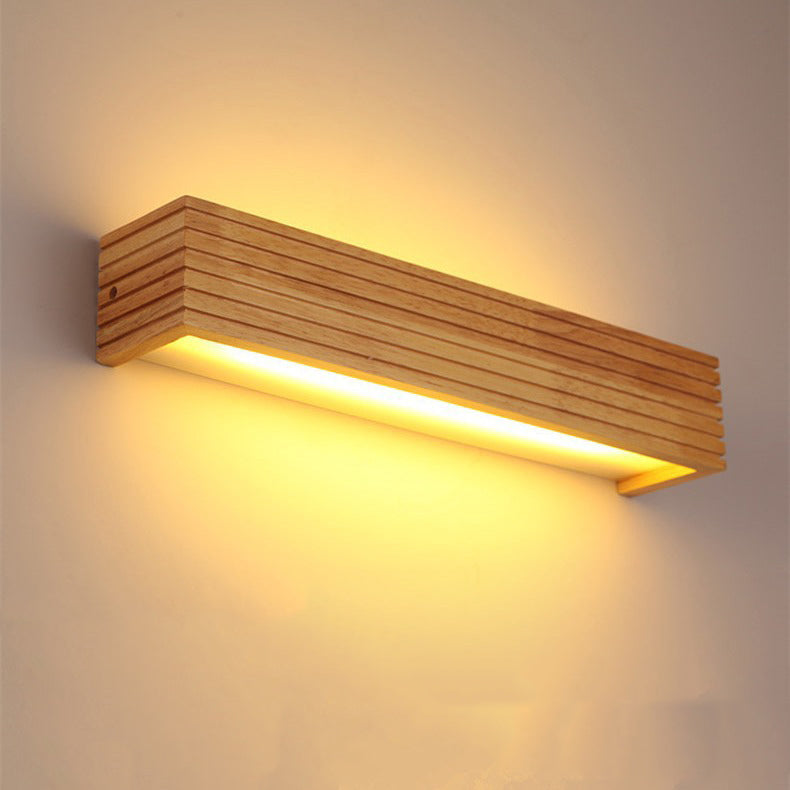 Rectangle Strip Acrylic Wood Wall Lamp
