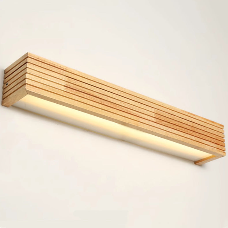 Rectangle Strip Acrylic Wood Wall Lamp