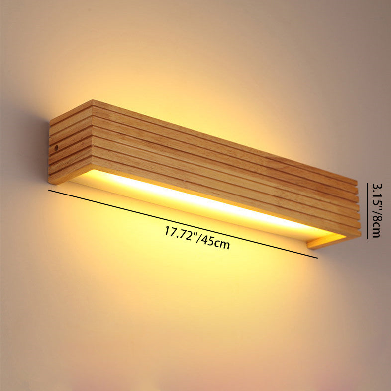 Rectangle Strip Acrylic Wood Wall Lamp