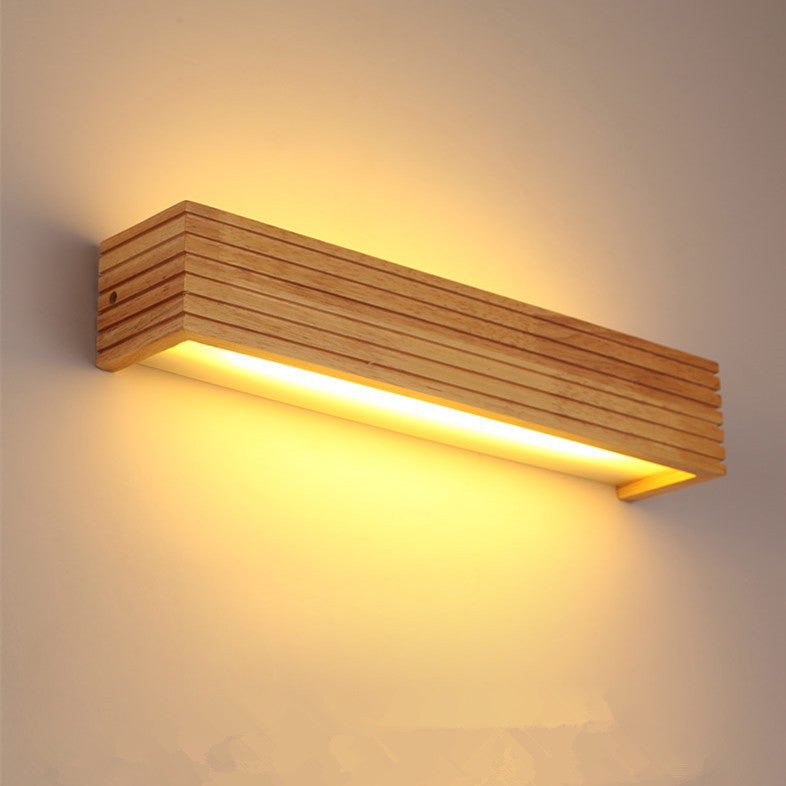 Rectangle Strip Acrylic Wood Wall Lamp