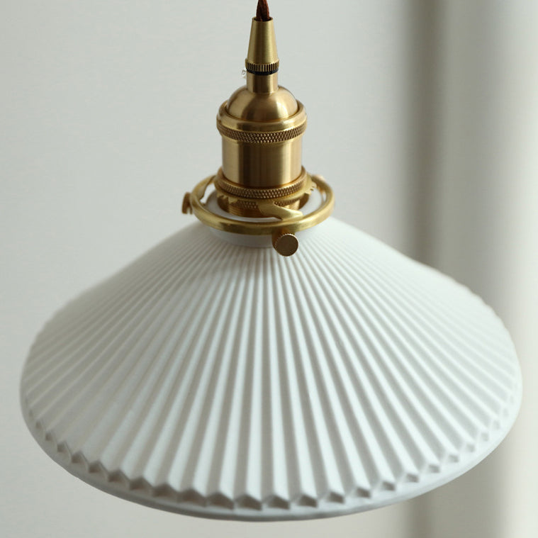 Conical Folding Retractable Ceramic Wall Lamp