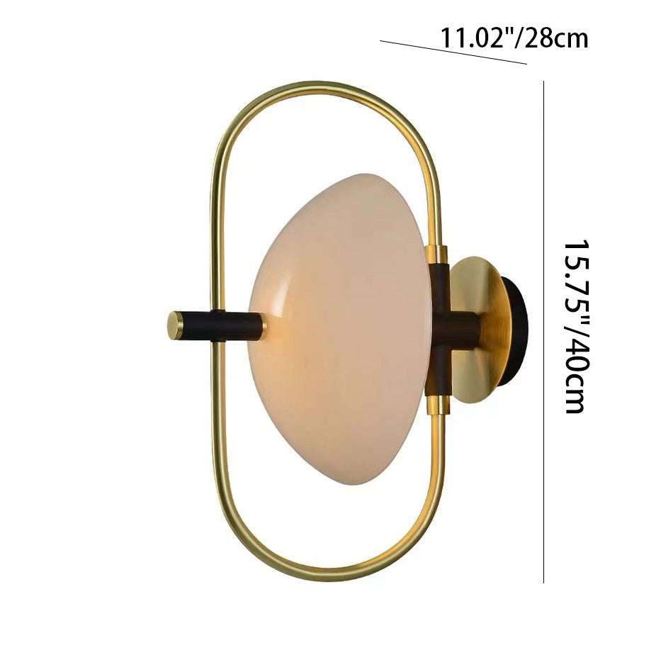 Round Curved Oval Glass Wall Lamp