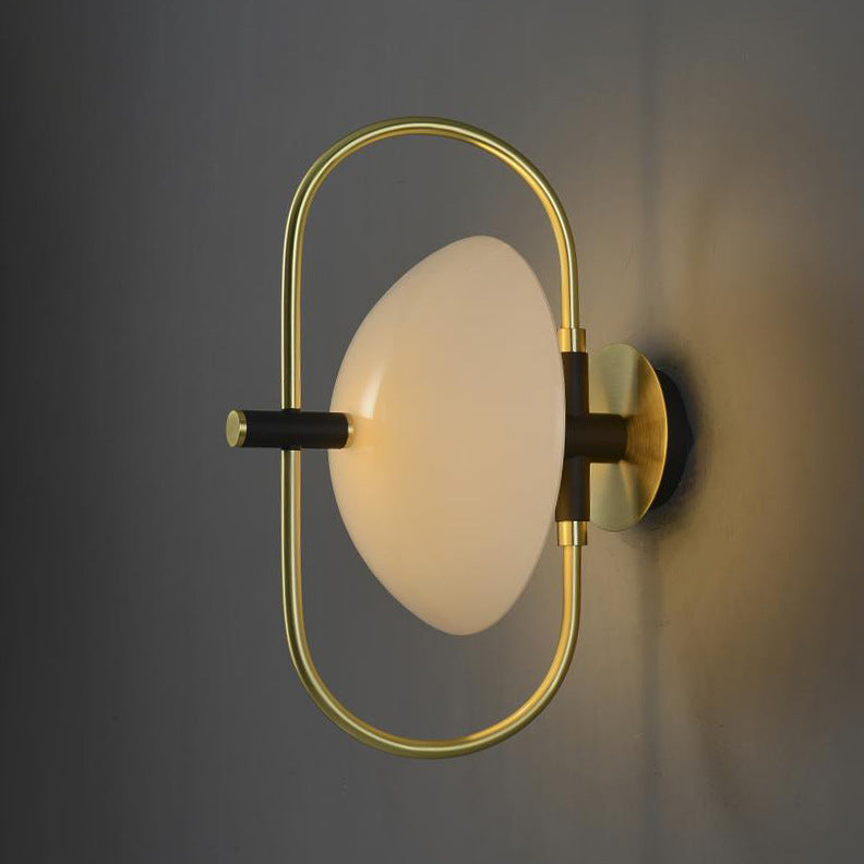 Round Curved Oval Glass Wall Lamp