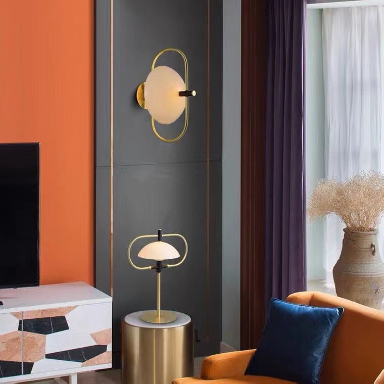 Round Curved Oval Glass Wall Lamp