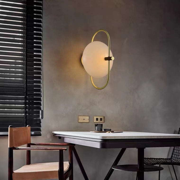 Round Curved Oval Glass Wall Lamp
