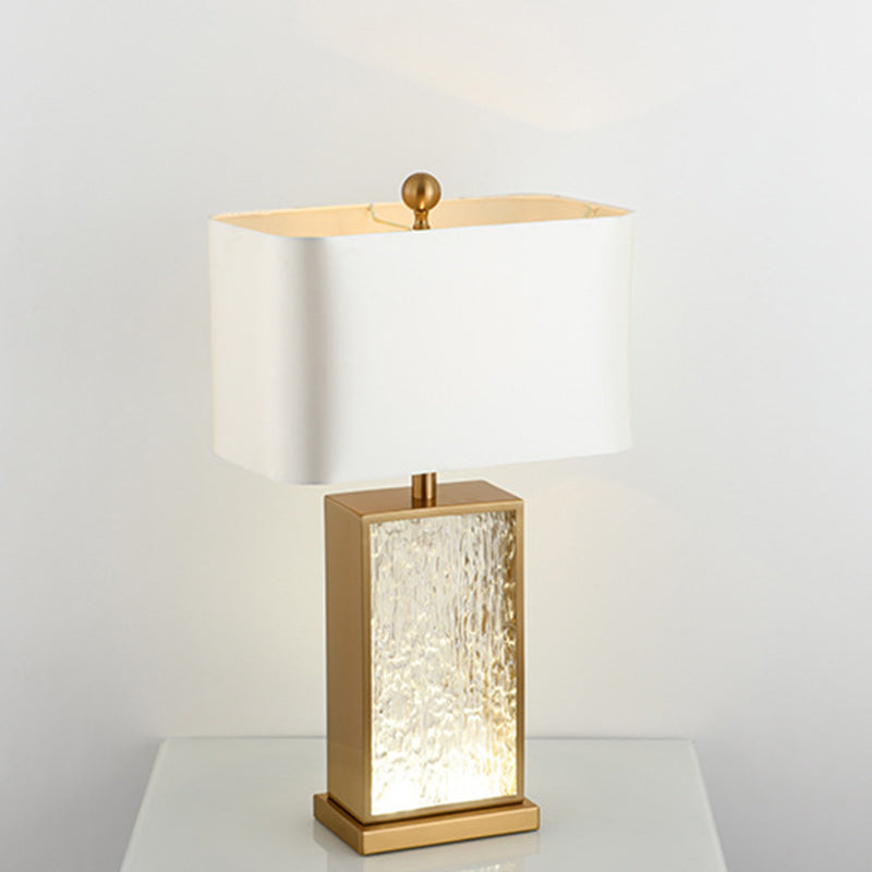 Rectangular Square Fabric Marble Table Lamp