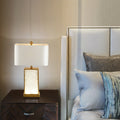 Rectangular Square Fabric Marble Table Lamp
