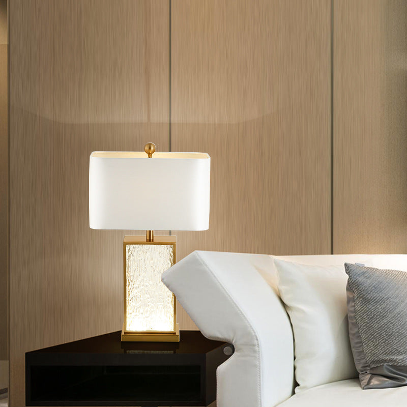 Rectangular Square Fabric Marble Table Lamp