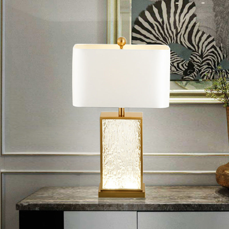 Rectangular Square Fabric Marble Table Lamp