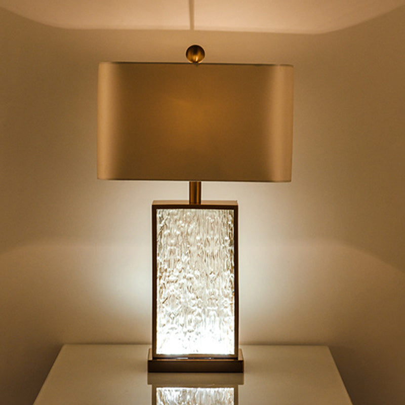 Rectangular Square Fabric Marble Table Lamp