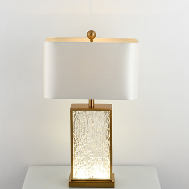 Rectangular Square Fabric Marble Table Lamp