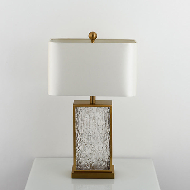 Rectangular Square Fabric Marble Table Lamp