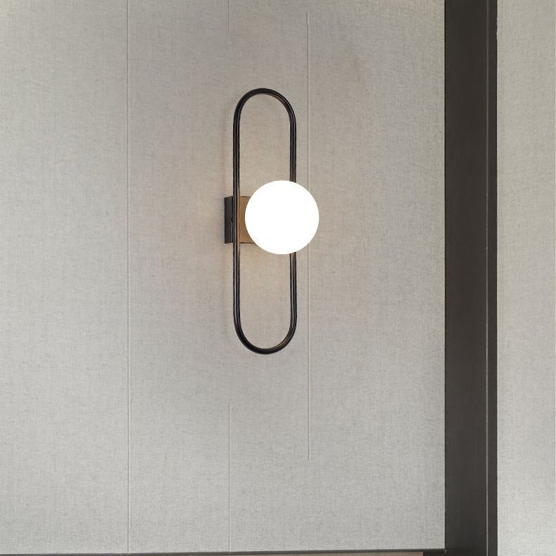 Oval Round Orb Glass Wall Lamp